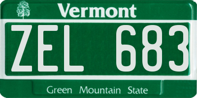 VT license plate ZEL683