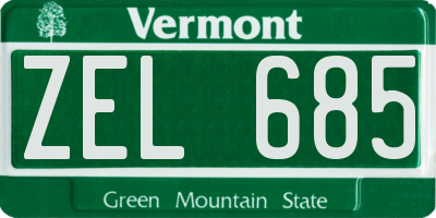 VT license plate ZEL685