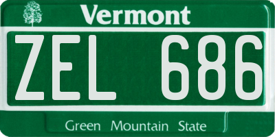 VT license plate ZEL686
