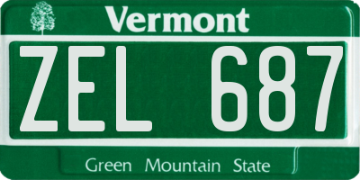 VT license plate ZEL687