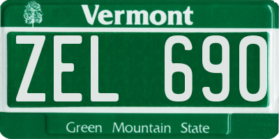 VT license plate ZEL690