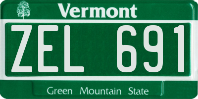 VT license plate ZEL691