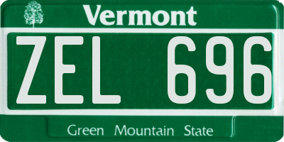 VT license plate ZEL696