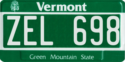 VT license plate ZEL698