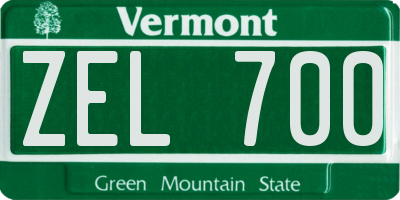 VT license plate ZEL700