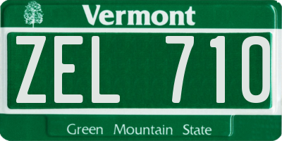 VT license plate ZEL710