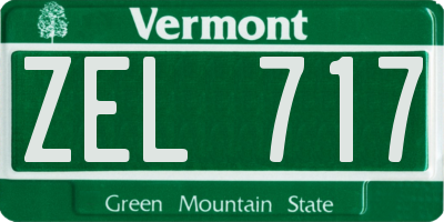VT license plate ZEL717