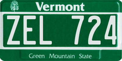 VT license plate ZEL724
