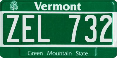 VT license plate ZEL732