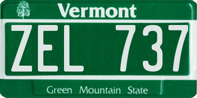 VT license plate ZEL737