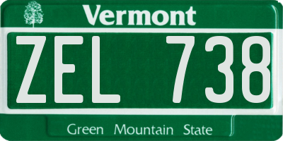 VT license plate ZEL738