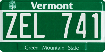 VT license plate ZEL741