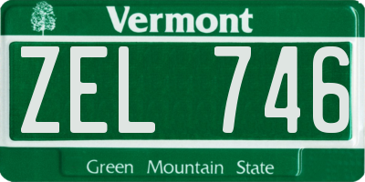 VT license plate ZEL746