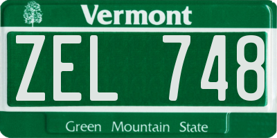 VT license plate ZEL748