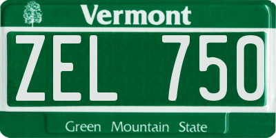 VT license plate ZEL750
