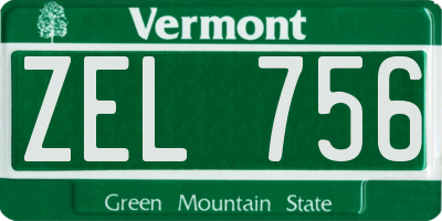 VT license plate ZEL756