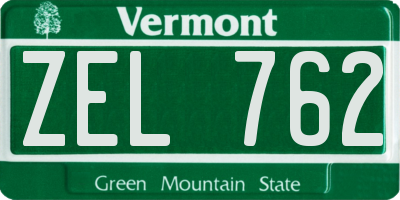 VT license plate ZEL762