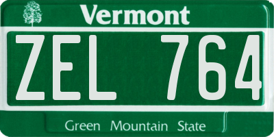 VT license plate ZEL764