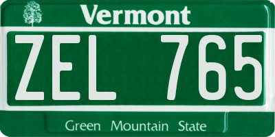 VT license plate ZEL765