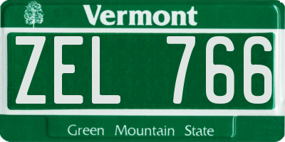 VT license plate ZEL766