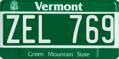 VT license plate ZEL769