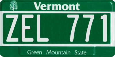VT license plate ZEL771