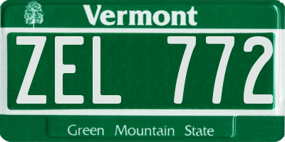 VT license plate ZEL772