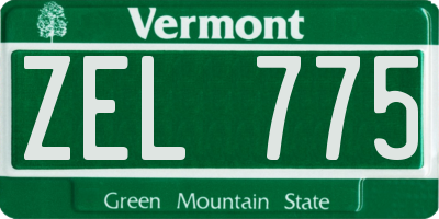 VT license plate ZEL775