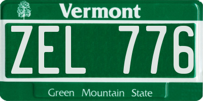 VT license plate ZEL776