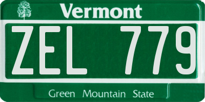 VT license plate ZEL779