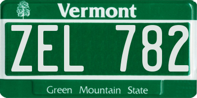 VT license plate ZEL782