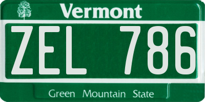 VT license plate ZEL786