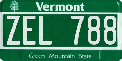 VT license plate ZEL788