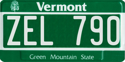 VT license plate ZEL790