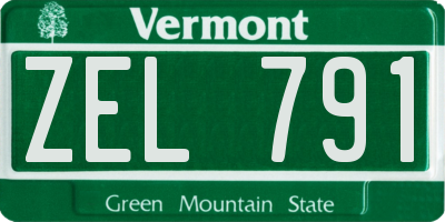 VT license plate ZEL791