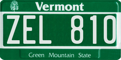 VT license plate ZEL810