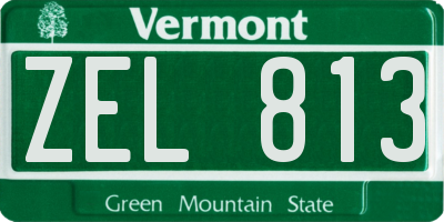 VT license plate ZEL813