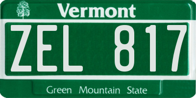 VT license plate ZEL817