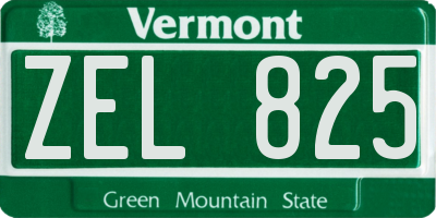 VT license plate ZEL825