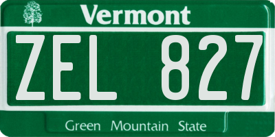 VT license plate ZEL827