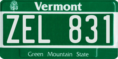 VT license plate ZEL831