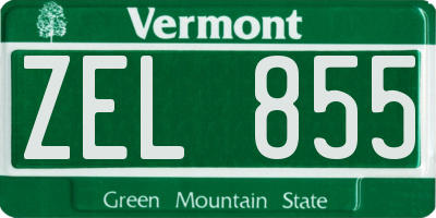 VT license plate ZEL855
