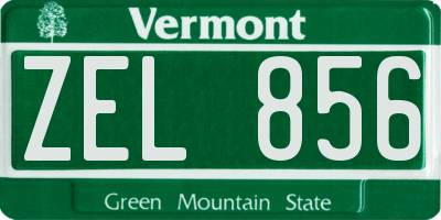 VT license plate ZEL856