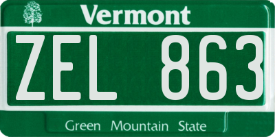 VT license plate ZEL863