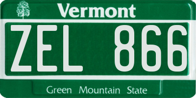 VT license plate ZEL866