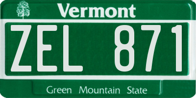 VT license plate ZEL871
