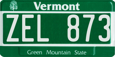VT license plate ZEL873