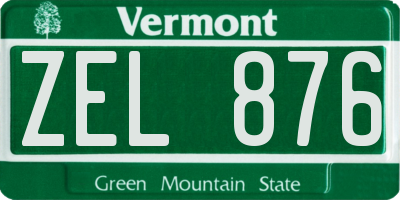 VT license plate ZEL876
