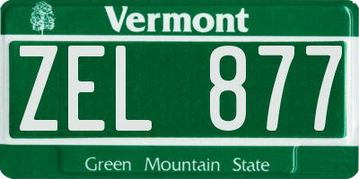 VT license plate ZEL877