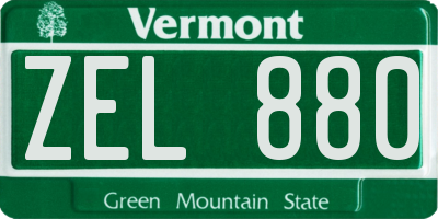 VT license plate ZEL880